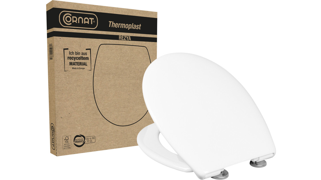 WC-Sitz HIDRA Thermoplast – Originalgetreue Form, Edelstahl-Scharniere, Klassischer Verschluss, Breite 36 Cm